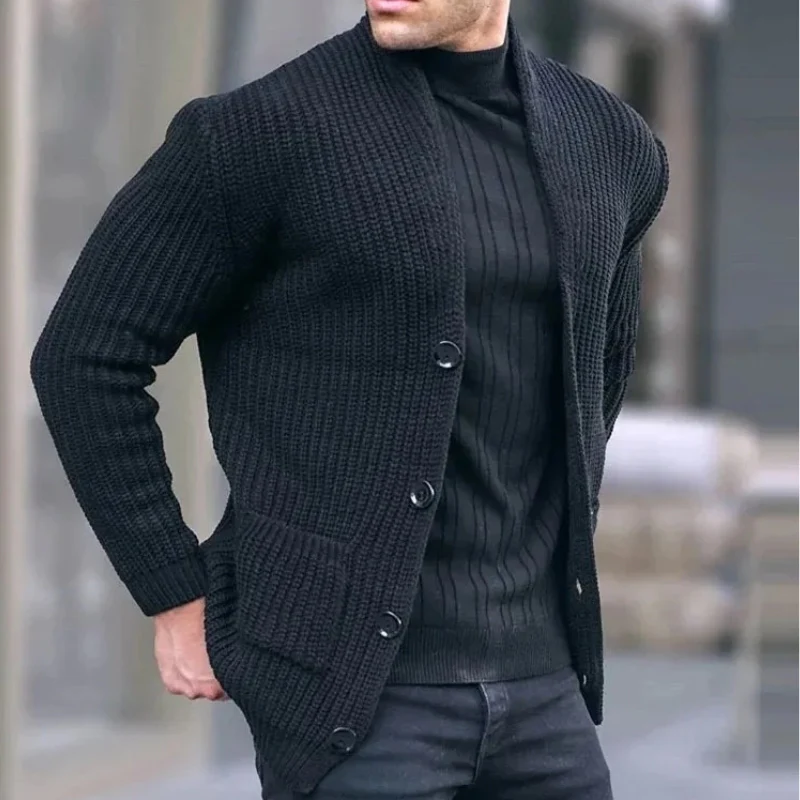 Aaron – Men's Long Sleeve Jacket with Button Closure and Front Pockets - Image 8