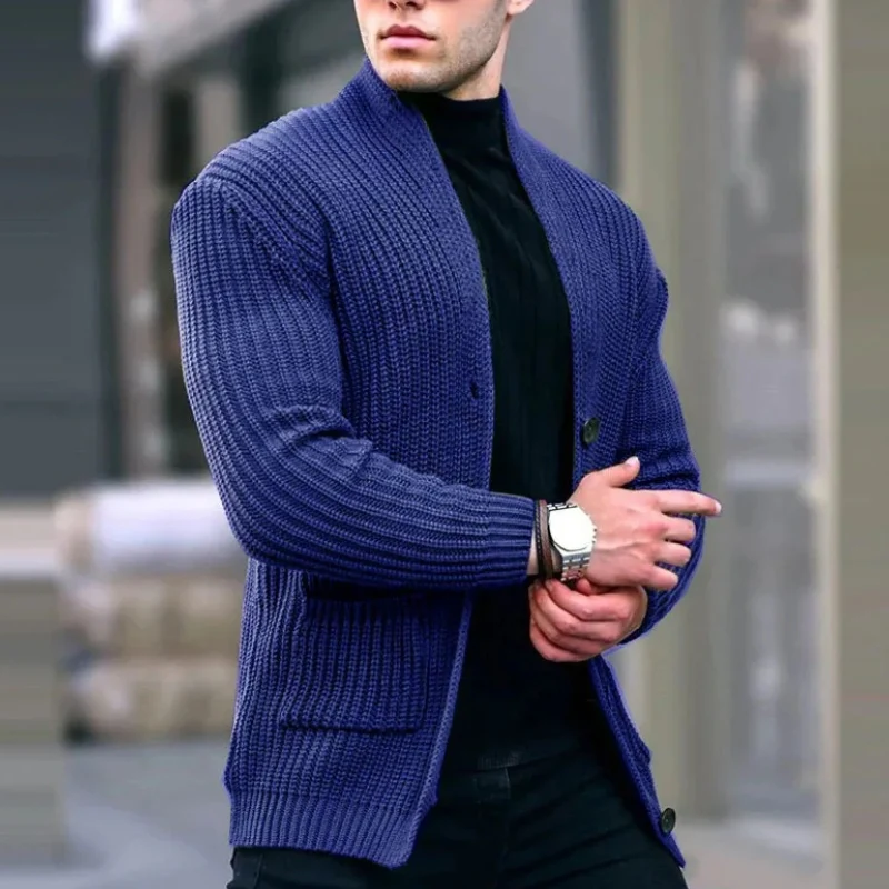 Aaron – Men's Long Sleeve Jacket with Button Closure and Front Pockets - Image 9