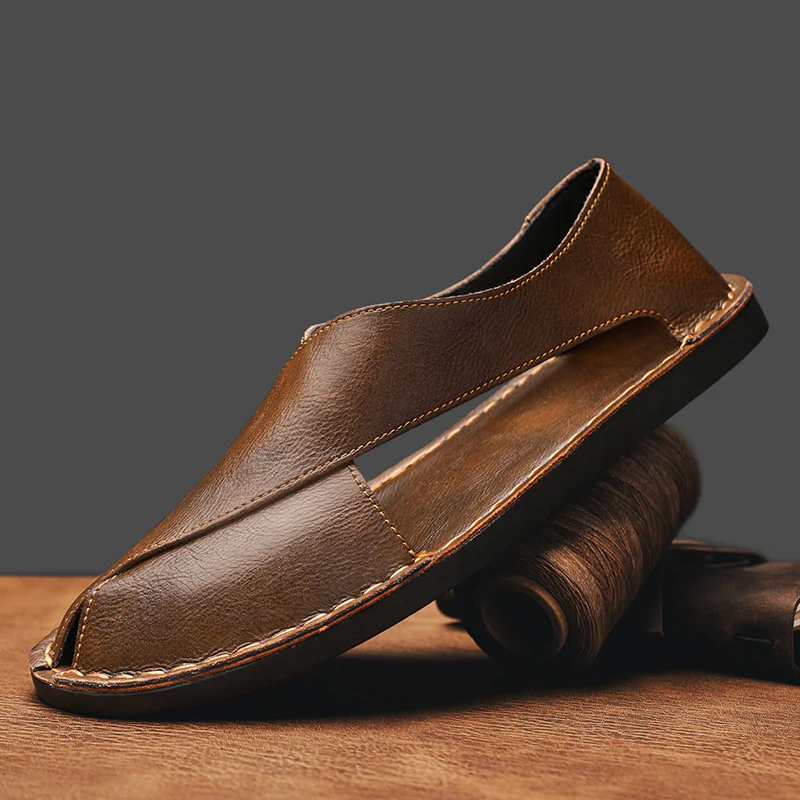 Aaron – Flat Slip-On Sandals with Strap - Image 2