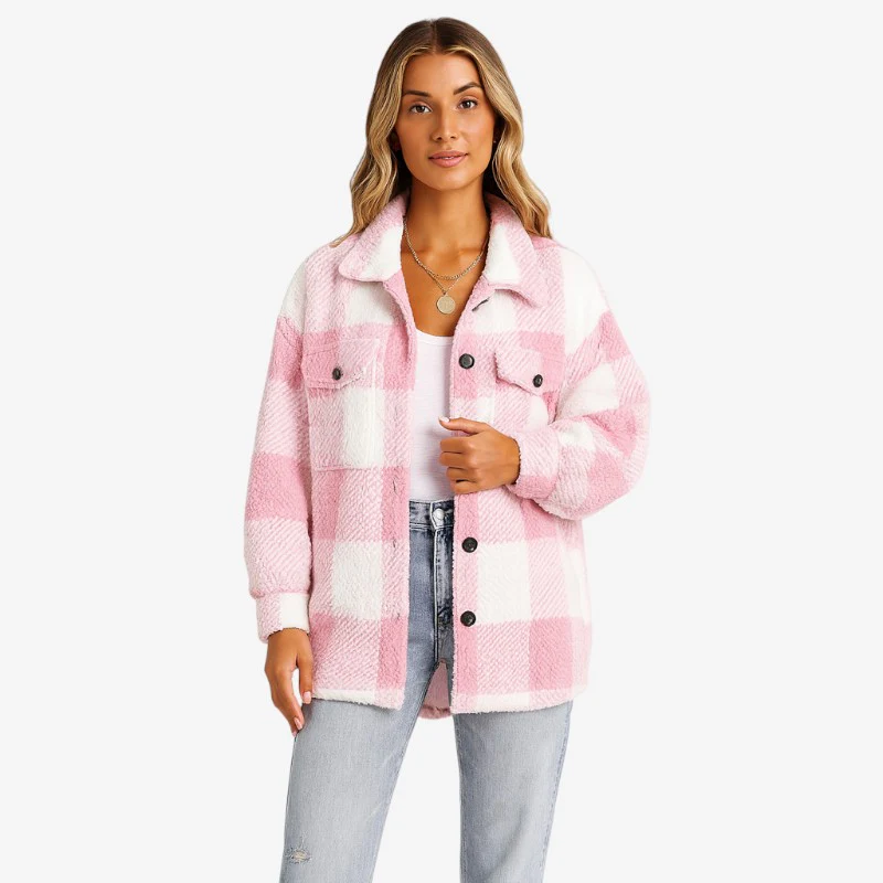 Adrian – Long Sleeve Checked Button-Closure Coat - Image 4