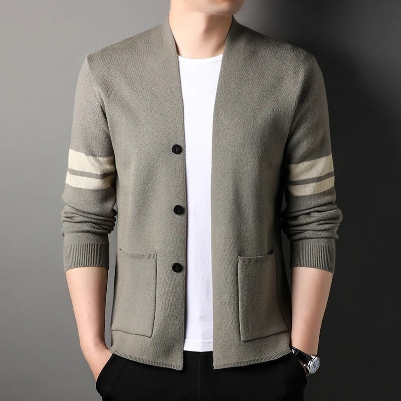 Adrian – Men's Long Sleeve Sweater with Button Closure and Pocket - Image 7