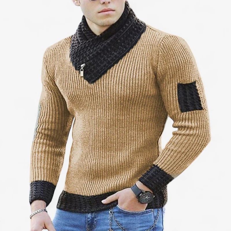 Albert – Slim Fit Sweater with Shawl Collar and Zip - Image 4