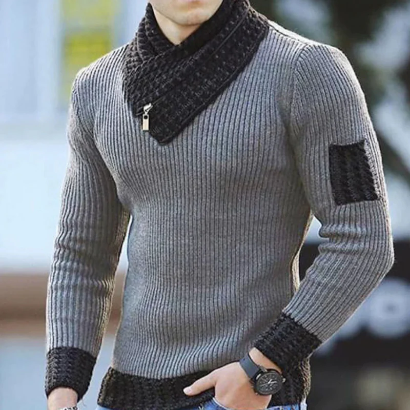 Albert – Slim Fit Sweater with Shawl Collar and Zip - Image 7