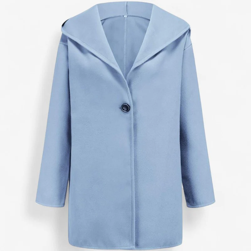 Amelia – Fitted Hooded Trench Coat with Single Button Closure - Image 5