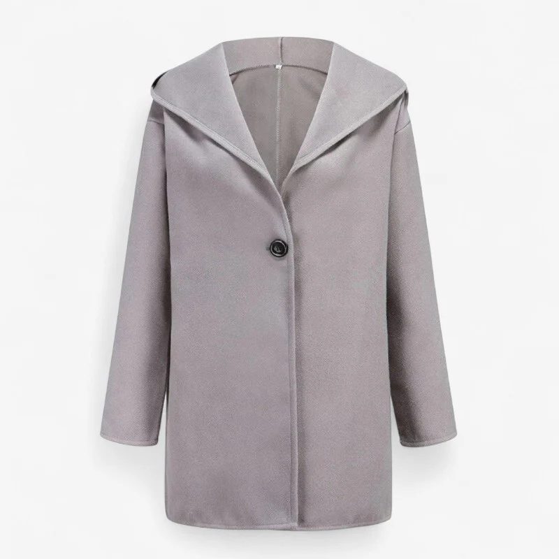 Amelia – Fitted Hooded Trench Coat with Single Button Closure - Image 6