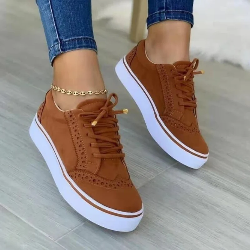 Amelia – Round Toe Lace-Up Shoes with Flat Sole - Image 8