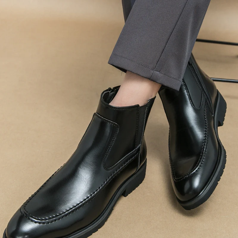 Andrew – Ankle Boots with Side Zip & Pointed Toe (High Top) - Image 3