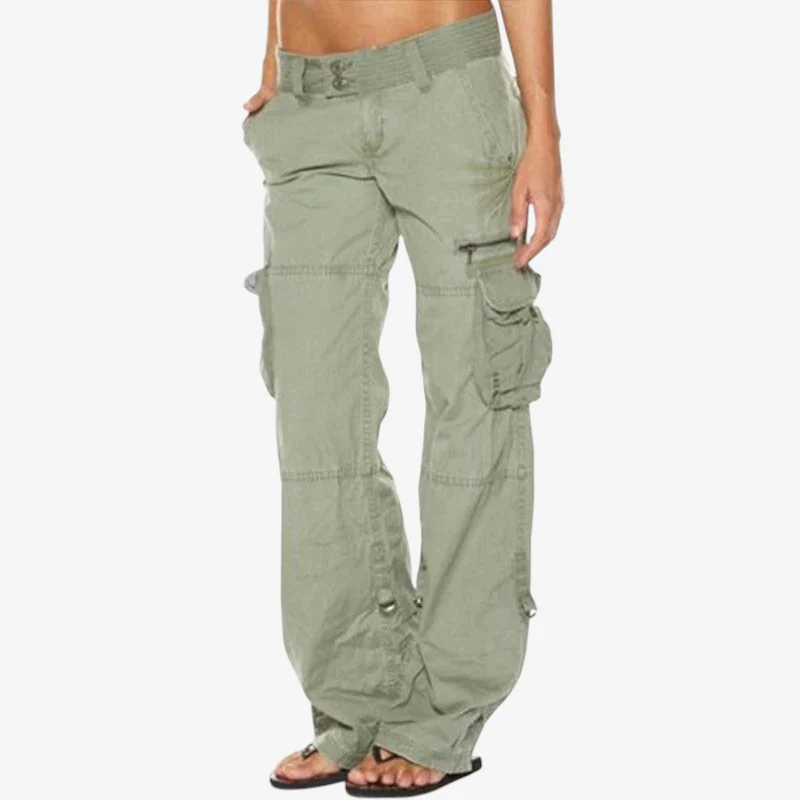 Angela – Wide-Leg Cargo Pants with Multiple Zip Pockets - Image 3