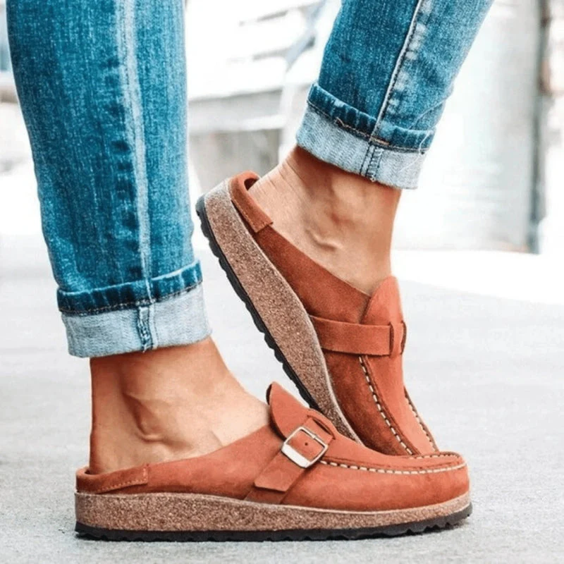 Anna – Women's Flat Slingback Shoes with Adjustable Buckle - Image 9