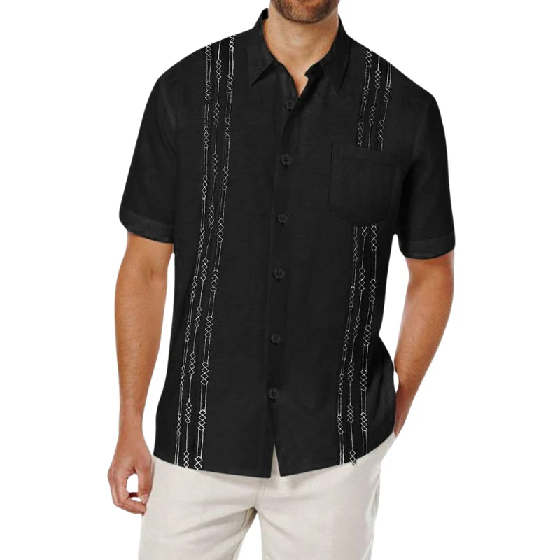 Anton – Printed Short Sleeve Shirt, Buttons + Pockets - Image 3