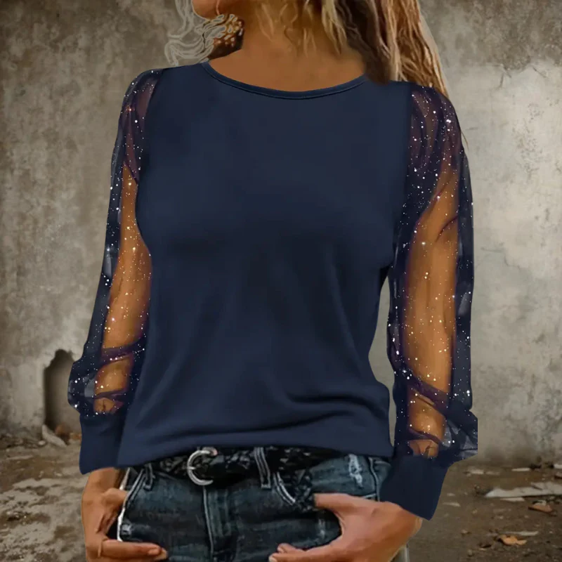 Ariella – Round Neck Blouse with Long Sleeves - Image 2