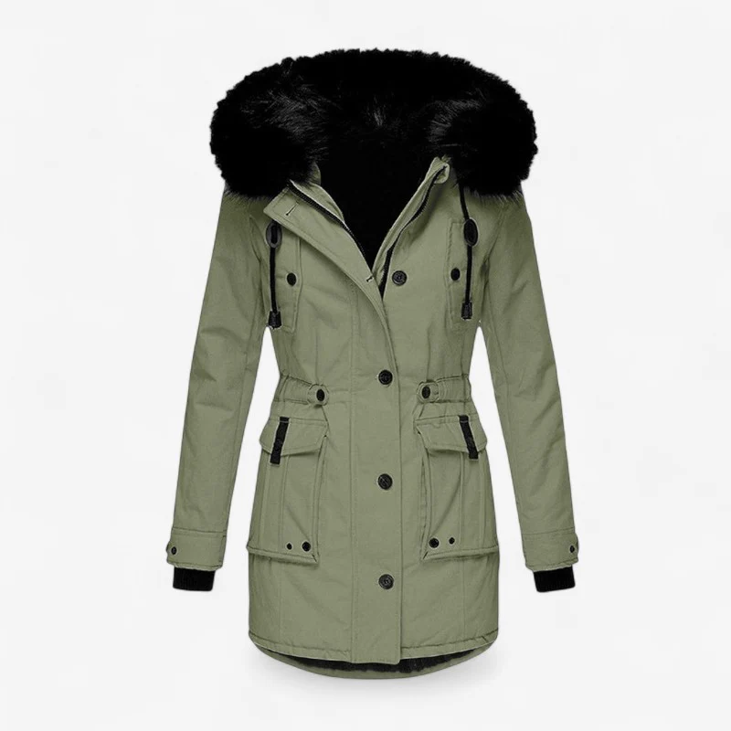 Aurora – Long Coat with a Standard Collar and Button Closure - Image 5