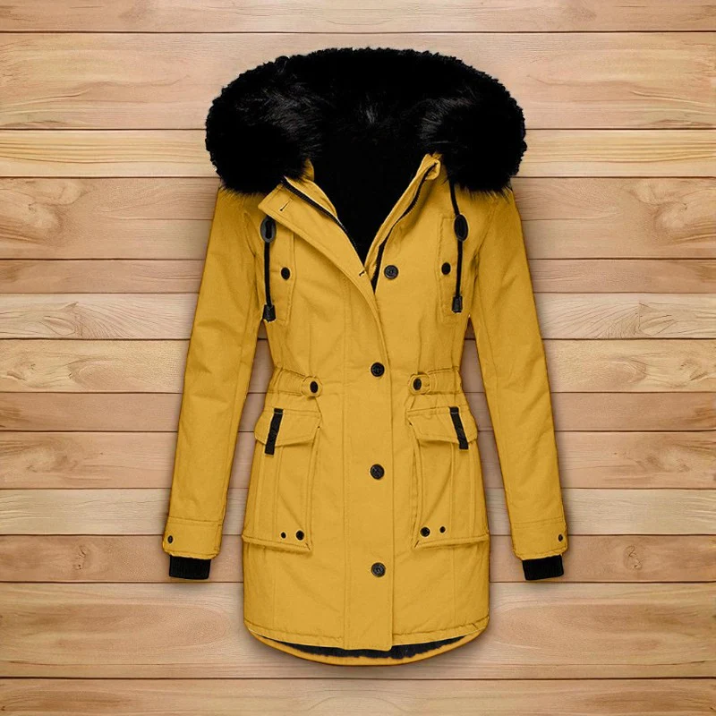 Aurora – Long Coat with a Standard Collar and Button Closure - Image 9