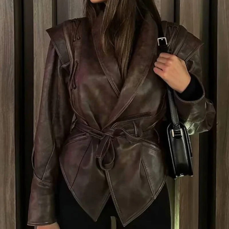 Ava – Women's Jacket with Lapel Collar and Adjustable Belt - Image 5