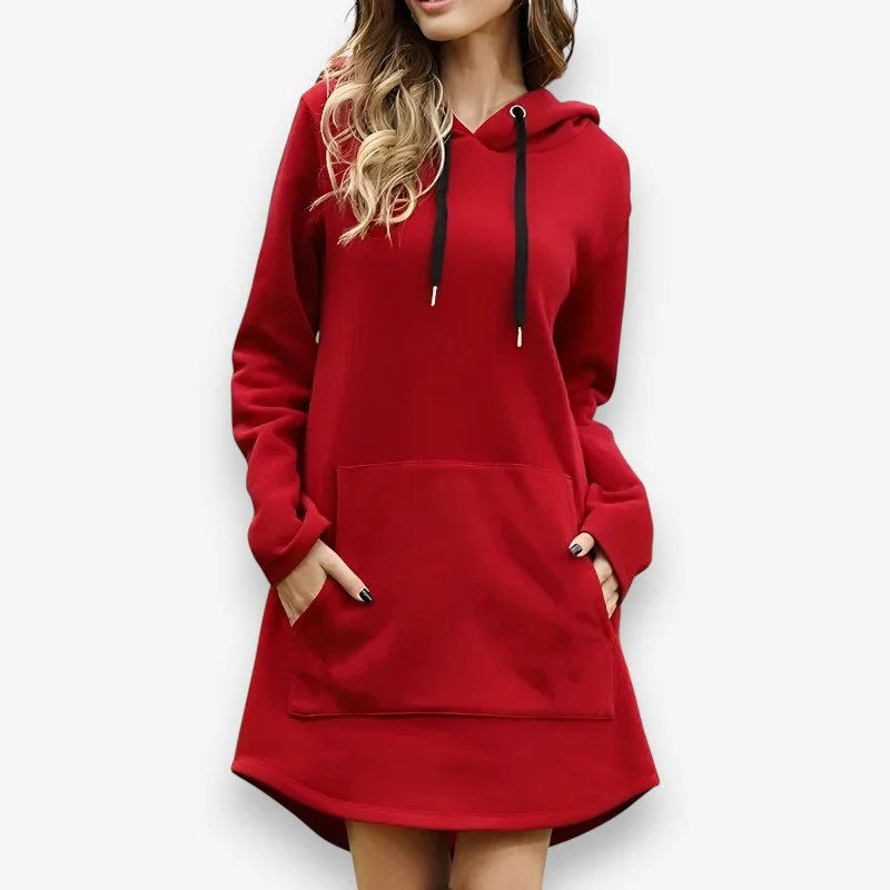 Ava – Long Sleeve Sweater with Hoodie and Pocket
