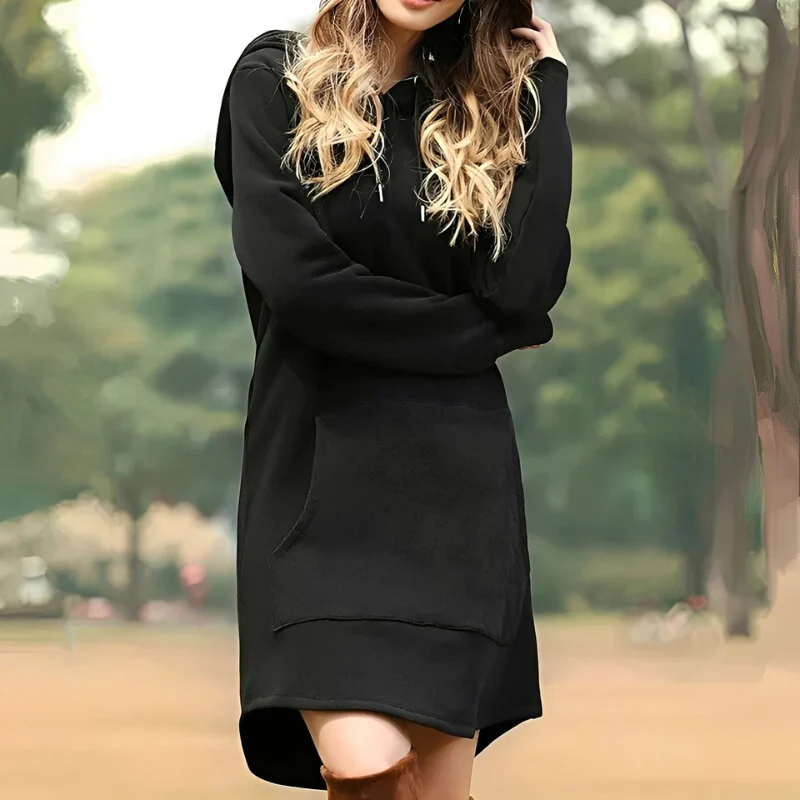 Ava – Long Sleeve Sweater with Hoodie and Pocket - Image 10