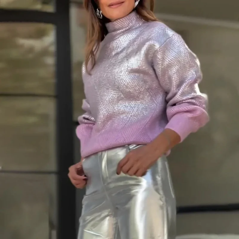 Ava – Long Sleeve Sweater with Pullover Collar - Image 4