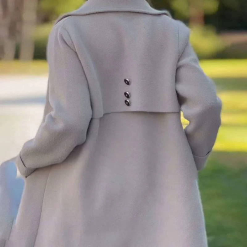 Ava – Long Button-Front Coat with Pockets - Image 5