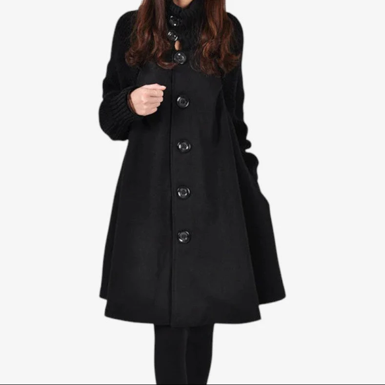 Avero – Mid-Length Coat with Buttons and Side Pockets - Image 2