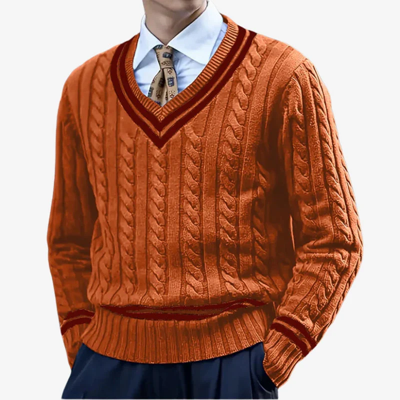 Benno – Slim-fit V-neck sweater with long sleeves - Image 3