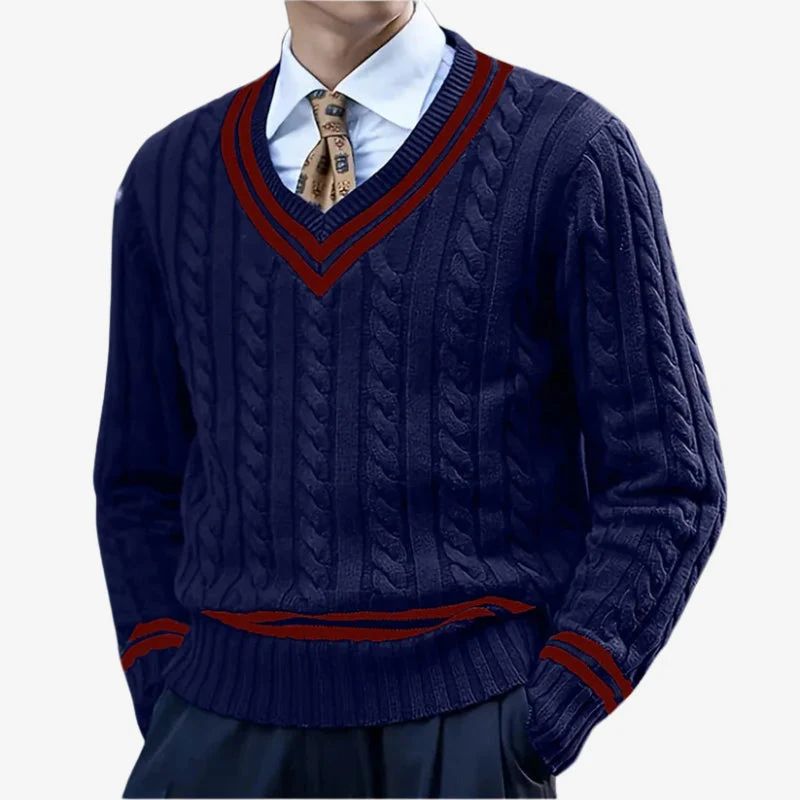 Benno – Slim-fit V-neck sweater with long sleeves - Image 4
