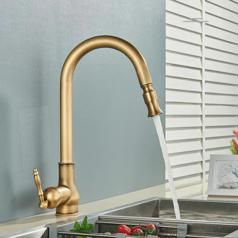BrassEase – Antique Brass Kitchen Faucet - Image 5