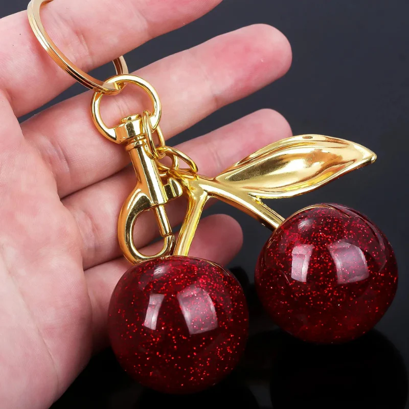Cherry Pendant Metal Keychain - Image 9