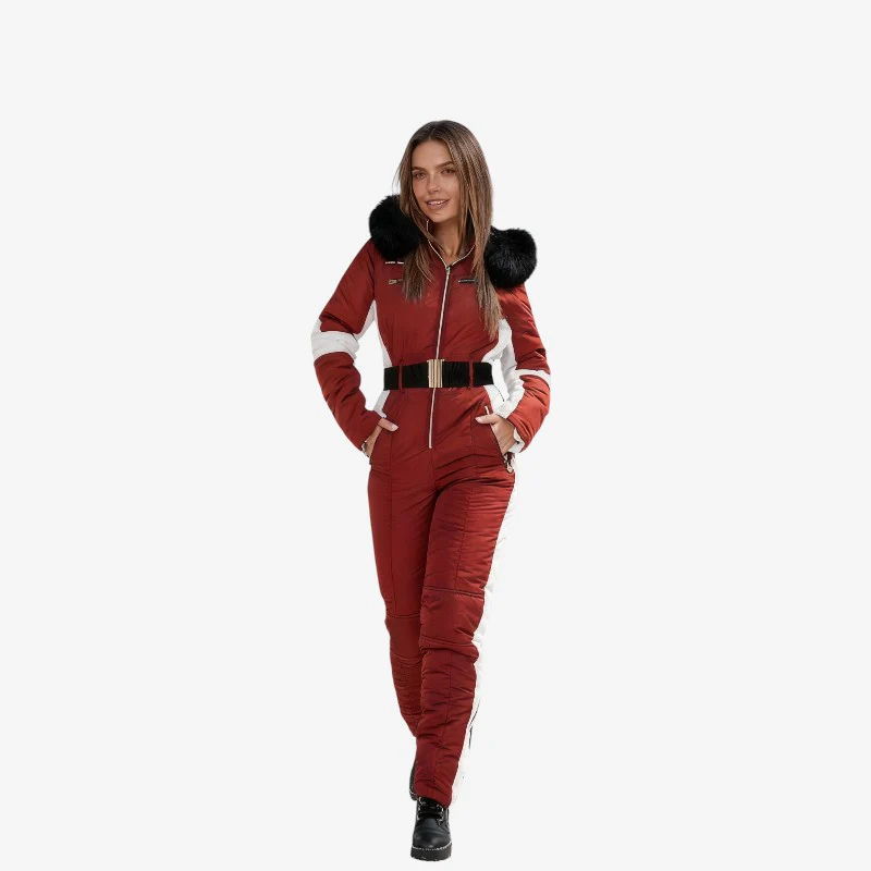 Chloe – Women's Long Sleeve Jumpsuit with Adjustable Belt and Hoodie - Image 2