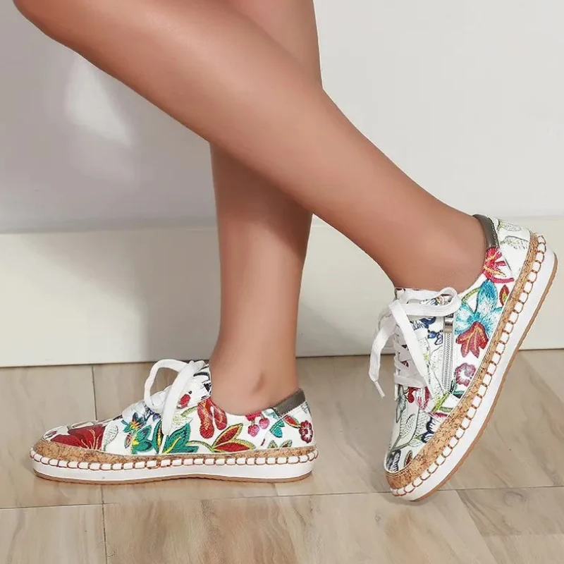 Clara – Floral Printed Loafers with Adjustable Laces - Image 11