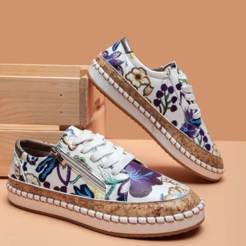 Clara – Floral Printed Loafers with Adjustable Laces - Image 6