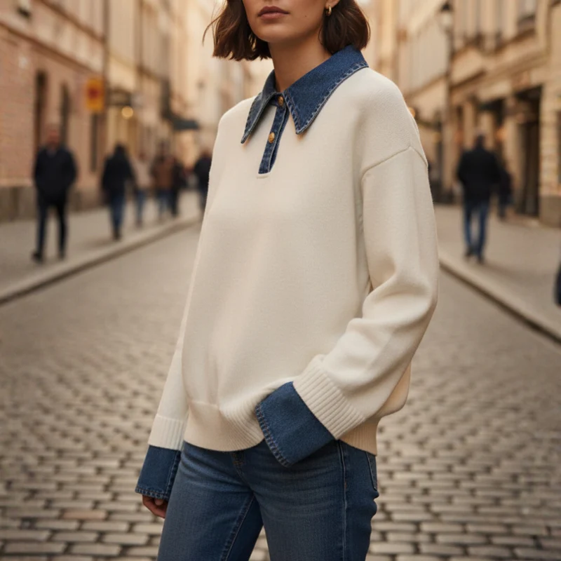 Clara – Women's Long Sleeve Button-Down Sweater - Image 11