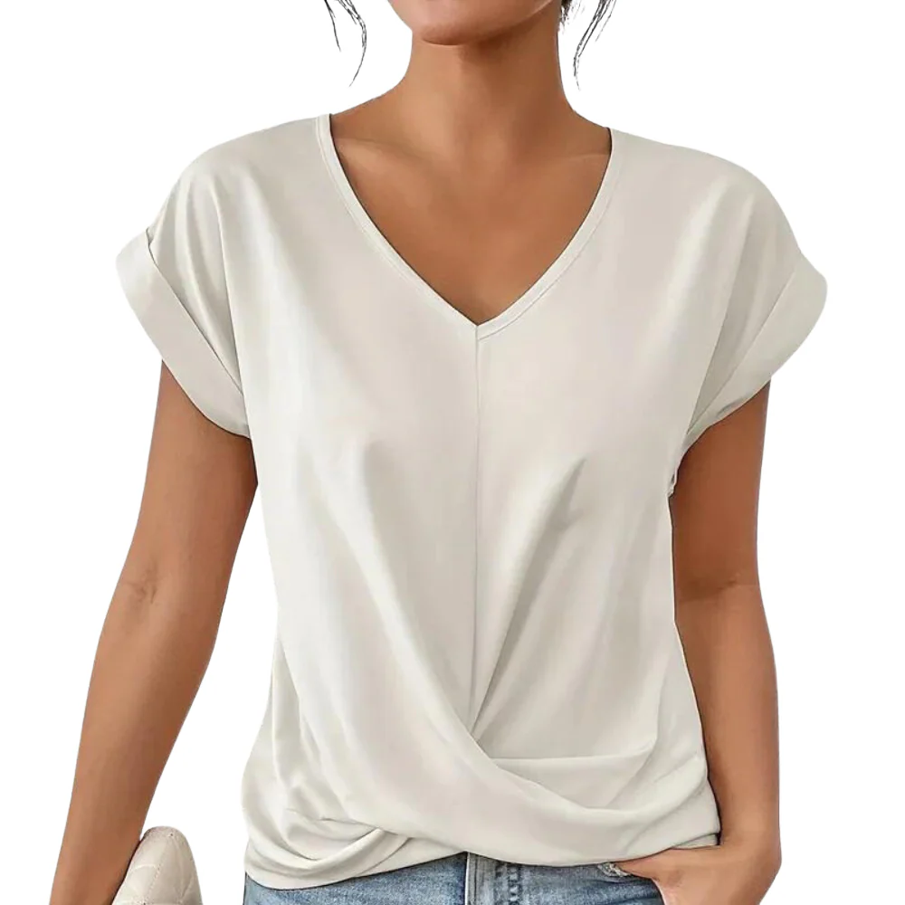 Clara – Short-Sleeved Top with V-Neck and Loose Fit - Image 5