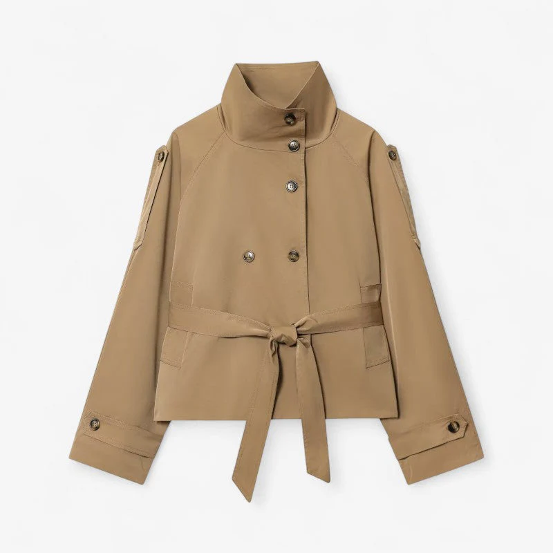 Clara – Long Sleeve Trench Coat with Adjustable Belt - Image 2