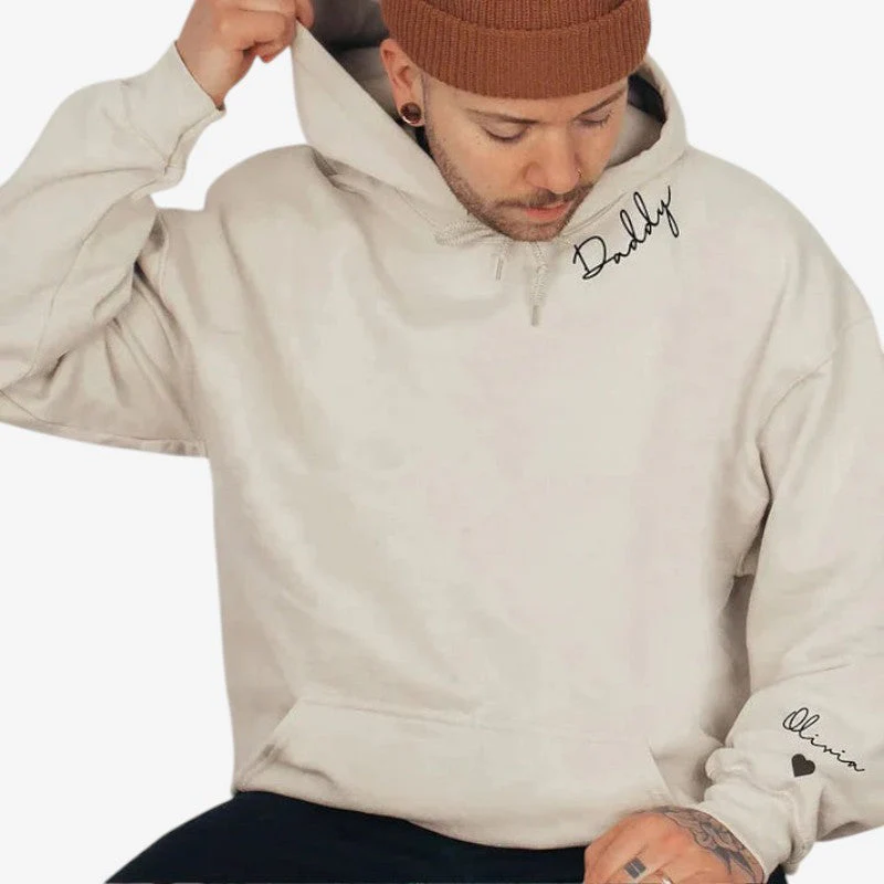 Long Sleeve Hoodie with Embroidered Name - Image 2