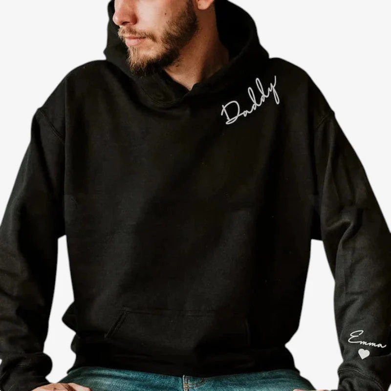 Long Sleeve Hoodie with Embroidered Name - Image 3
