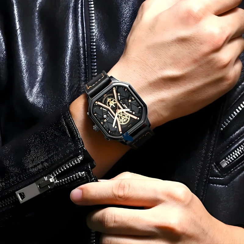 David – Square Watch with Chronograph and Adjustable Strap - Image 6