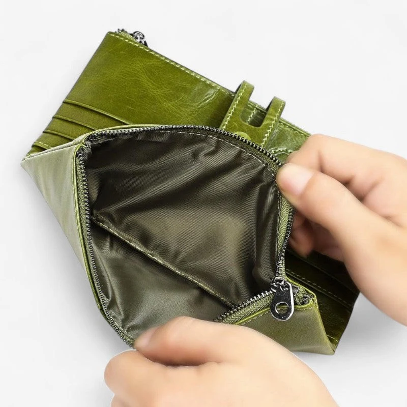 Emma – Compact Wallet with Zip and Snap Closure - Image 6