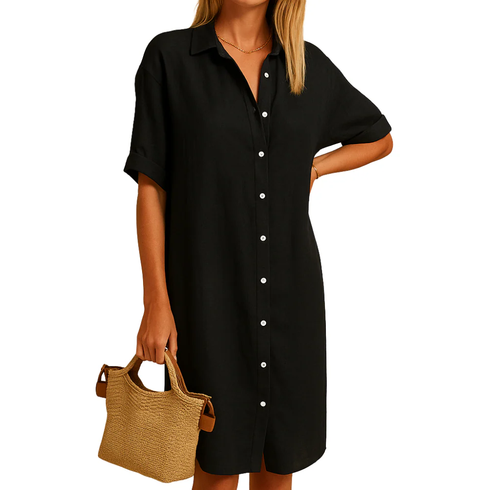 Emma – Dress with Folded Collar & Button Fastening - Image 4