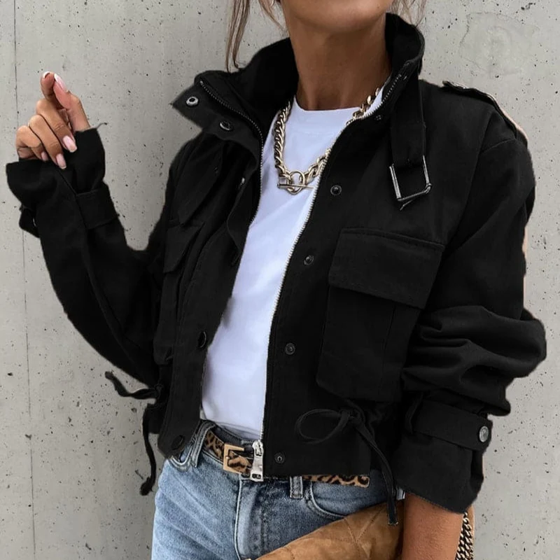 Emma – Long Sleeve Jacket with Pockets and Zip Closure - Image 5
