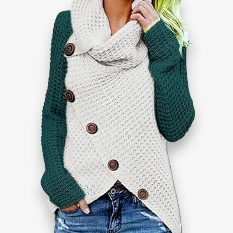 Emma – Long Sleeve Sweater with Button Closure - Image 2