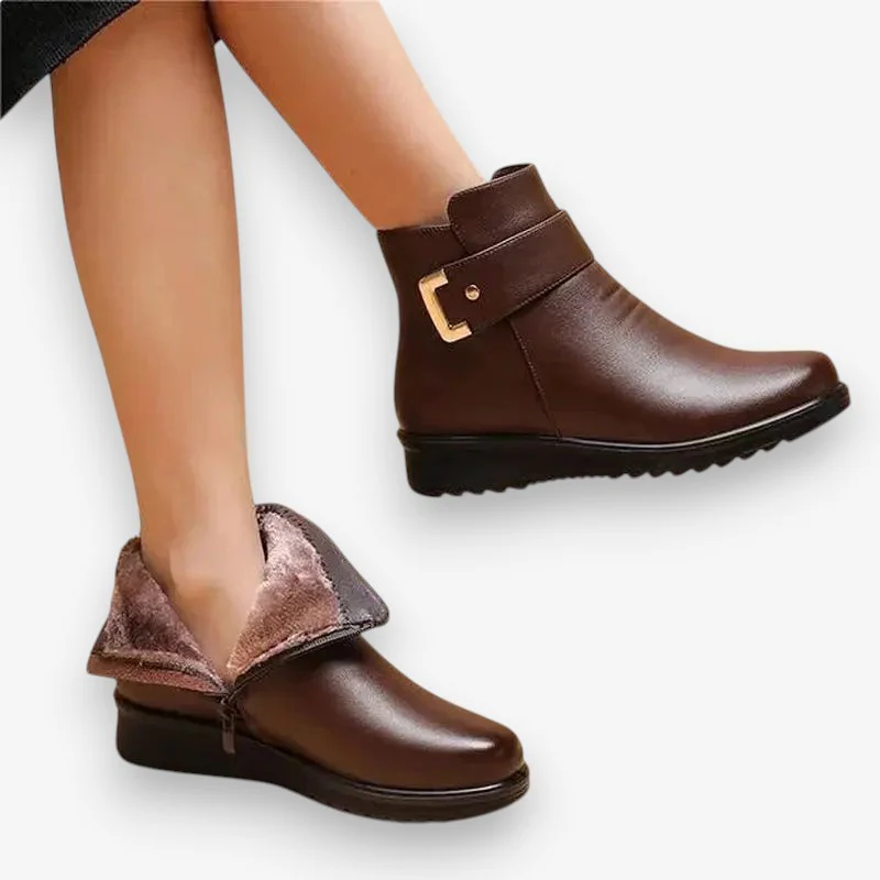 Emma – Round Toe Shoes with Zipper & Buckle - Image 2