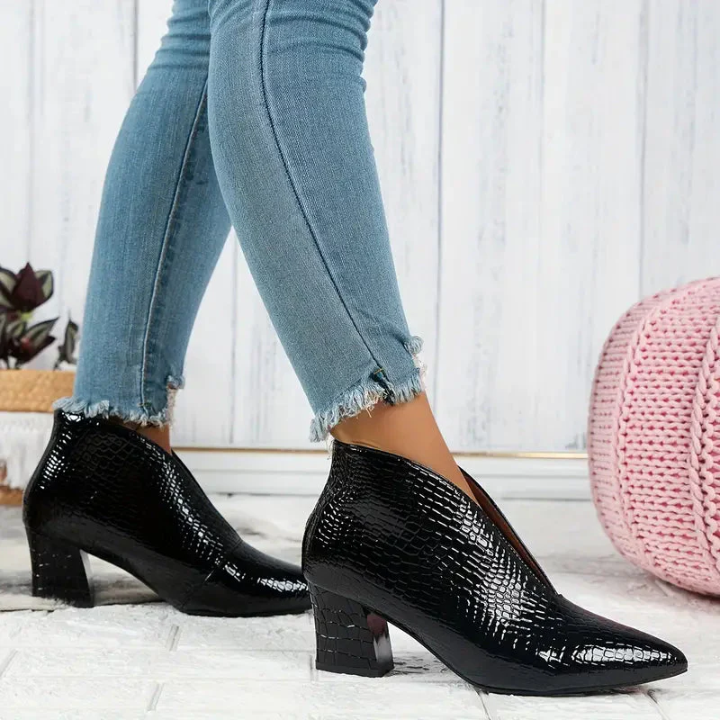 Esmee – Ankle Boots with Pointed Toe + Thick Heel - Image 5