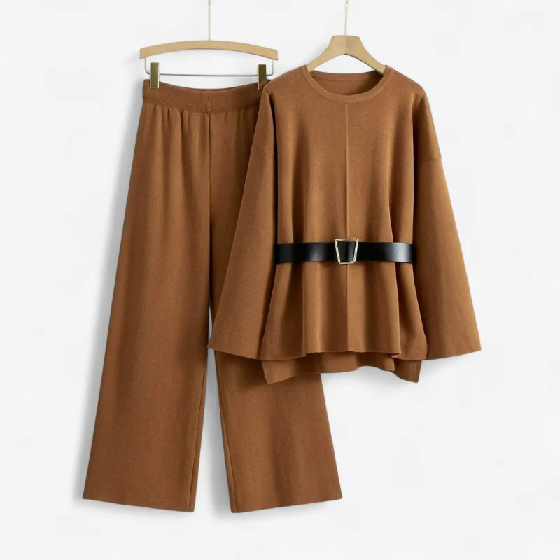 Evalyn – Two-Piece Set with Flared Sleeves & High-Waist Wide Trousers - Image 4