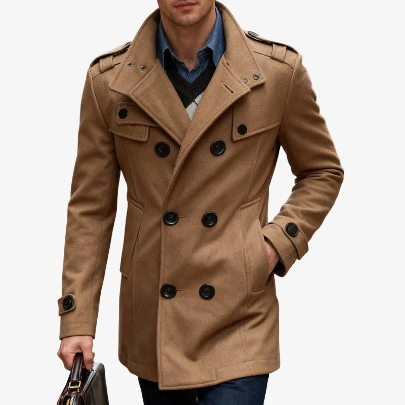 Felix – Men's Coat with Button Closure & Pockets - Image 2