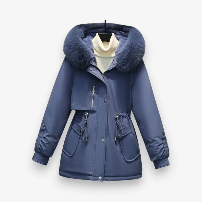 Femke – Padded jacket with fur collar and multiple pockets