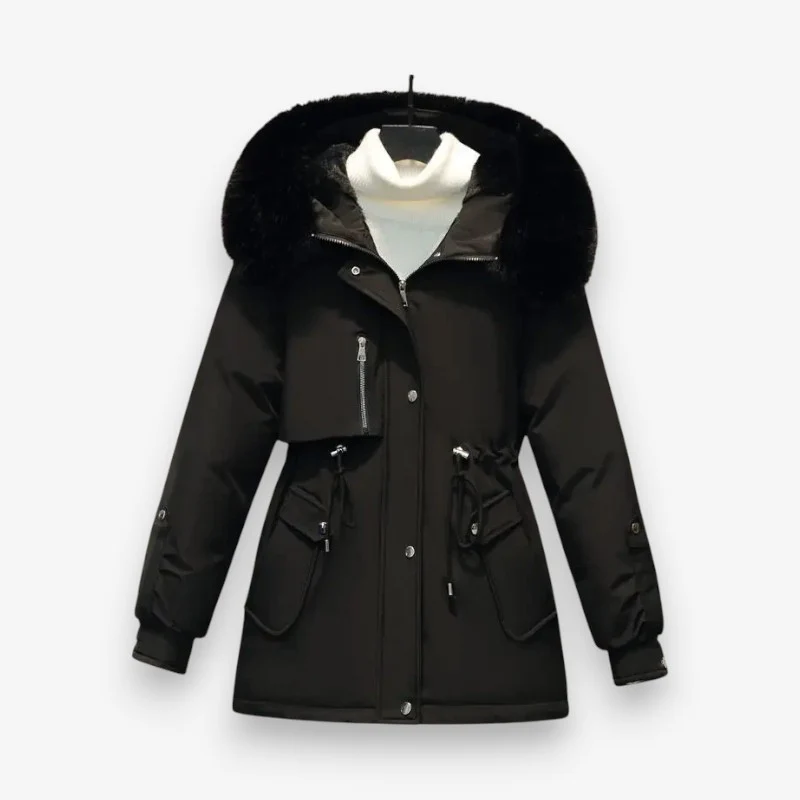 Femke – Padded jacket with fur collar and multiple pockets - Image 2