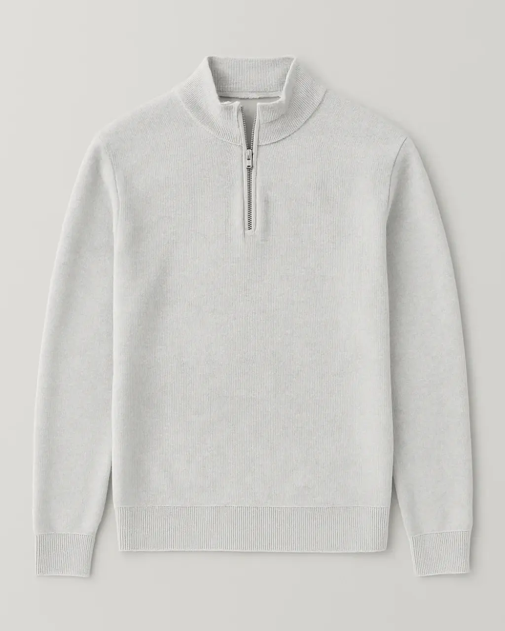 Men's Fine Knit Sweater with Half Zip - Image 3