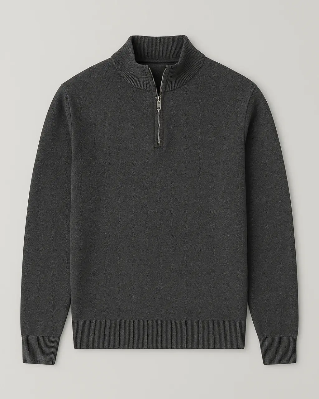 Men's Fine Knit Sweater with Half Zip - Image 5