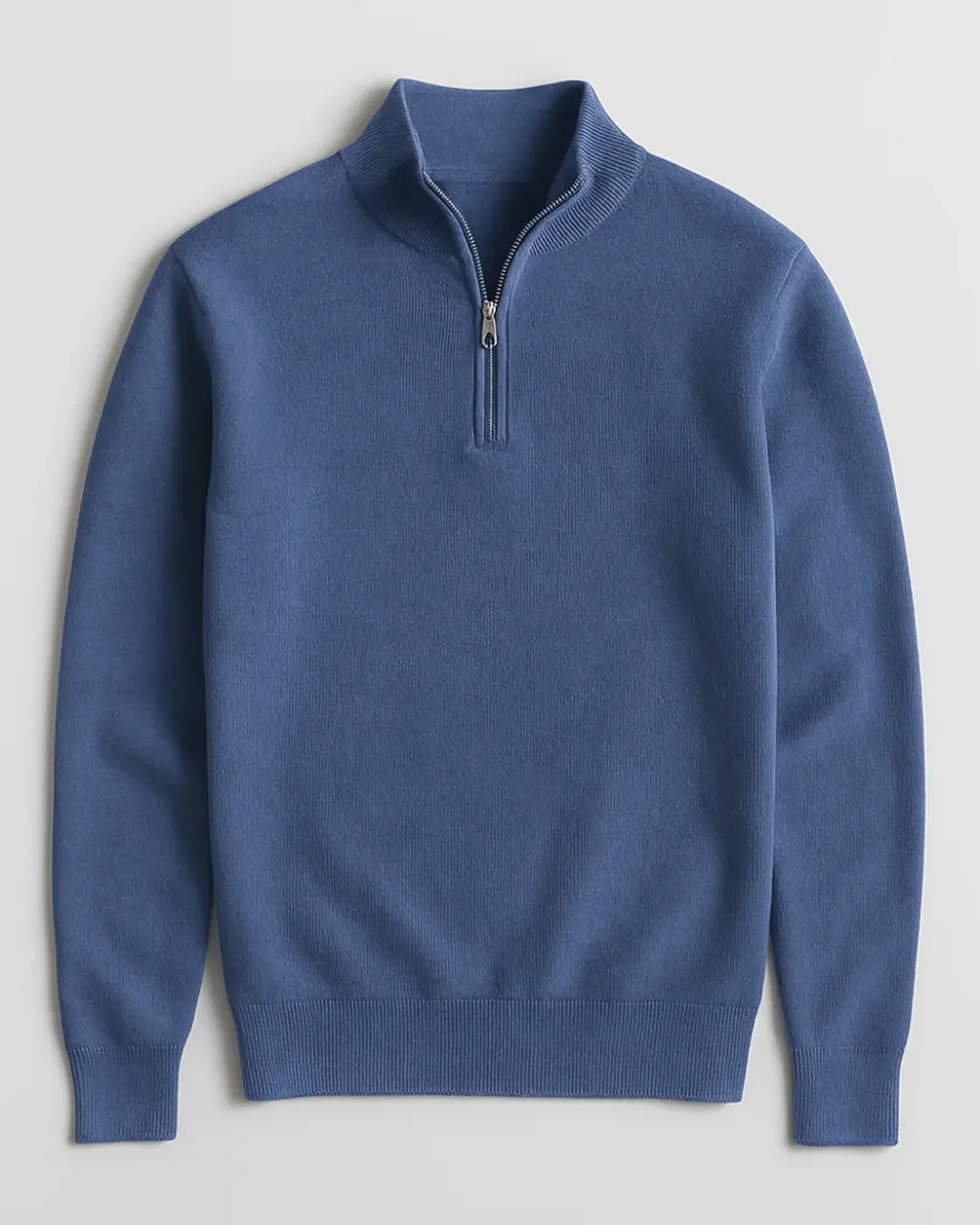 Men's Fine Knit Sweater with Half Zip - Image 7