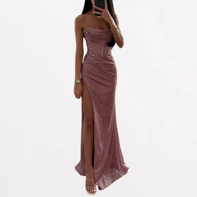 Florence – Long Sleeveless Dress with Side Slit and Thin Straps - Image 10